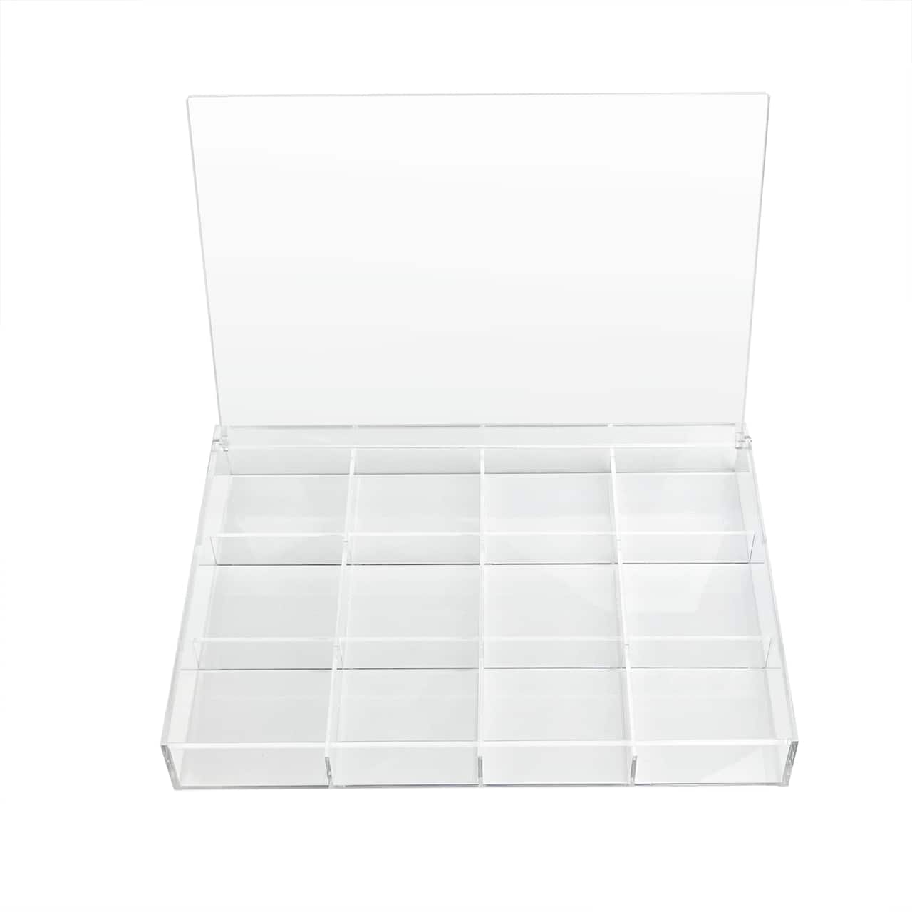 6 Pack: 13.6" Clear 12-Compartment Divided Tray with Lid by Bead Landing™